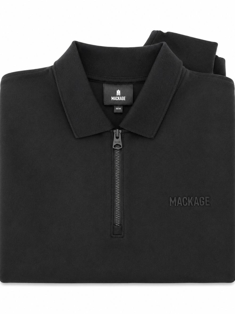 Mackage Men's Black Half-Zip Polo